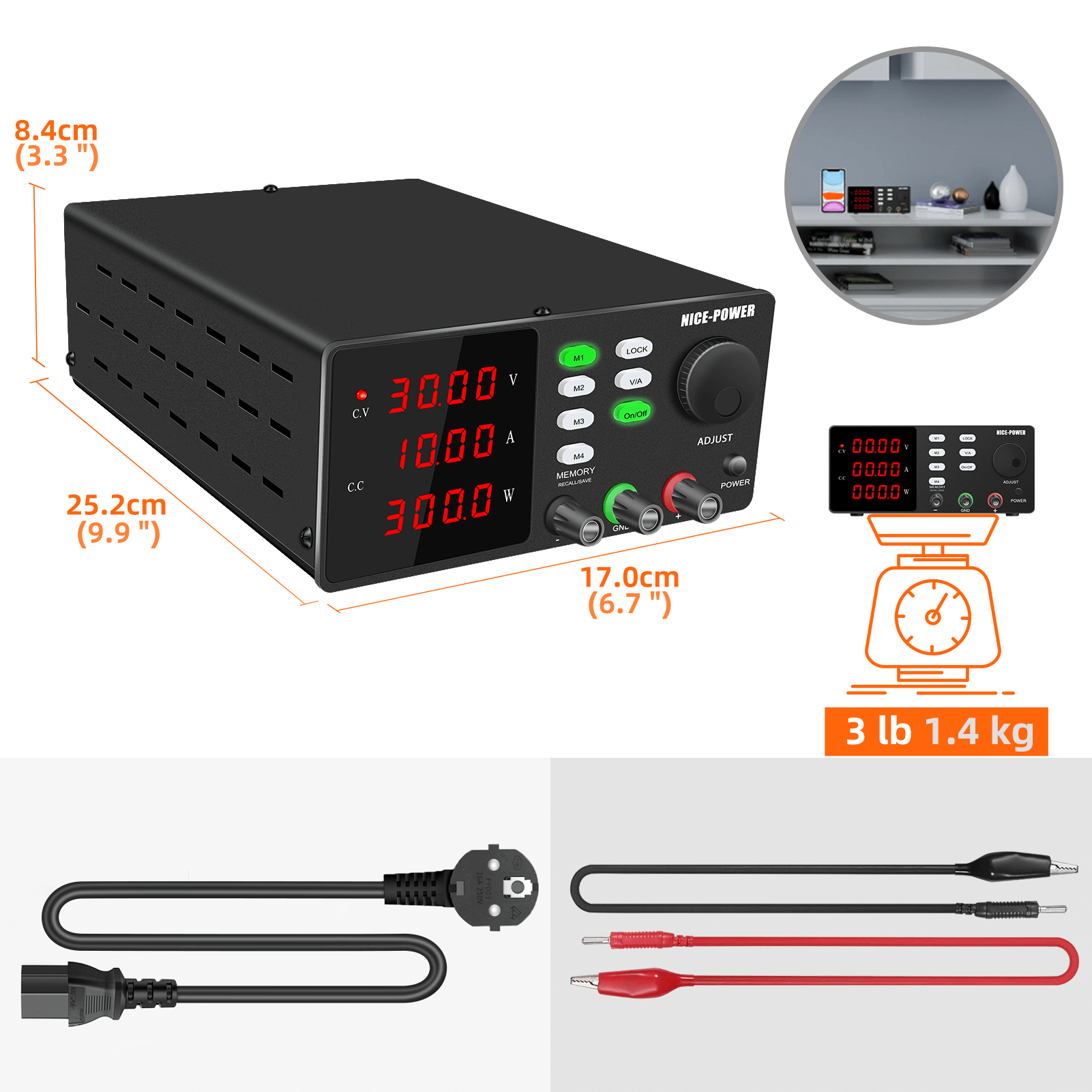 مصدر طاقة مختبري قابل للبرمجة  - مراجعة Programmable Dc Power Supply 30V 10A وسعره
