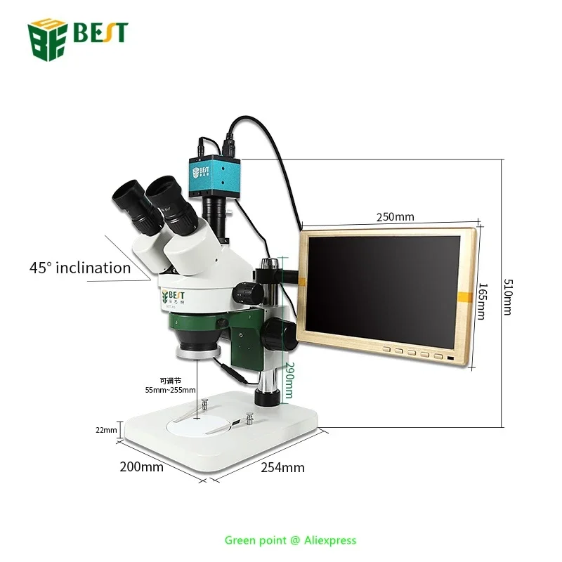 ZS7045 سلسلة ستيريو مجهر تكبير - مراجعة Stereo Trinocular Microscope Pcb وسعره